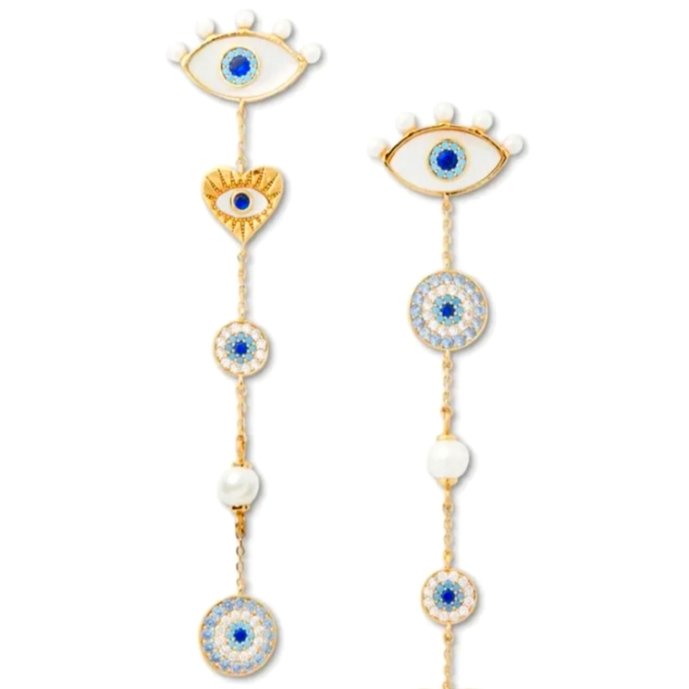 Kate Spade All Seeing Evil Eye Linear Drop Earrings - Picture 2 of 6